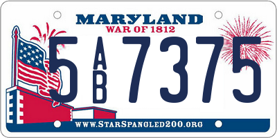 MD license plate 5AB7375