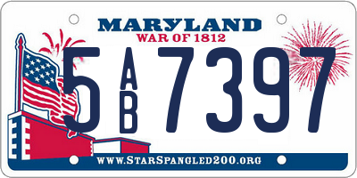 MD license plate 5AB7397