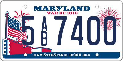 MD license plate 5AB7400