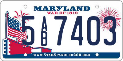 MD license plate 5AB7403