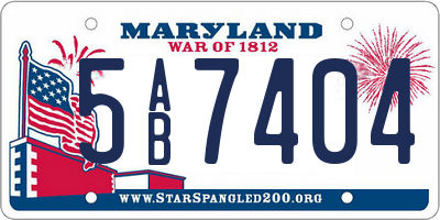 MD license plate 5AB7404