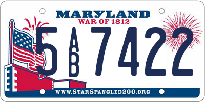 MD license plate 5AB7422