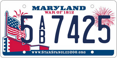 MD license plate 5AB7425