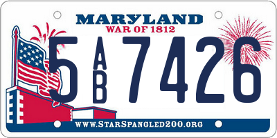 MD license plate 5AB7426