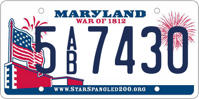 MD license plate 5AB7430