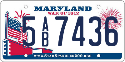 MD license plate 5AB7436