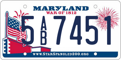 MD license plate 5AB7451