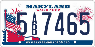 MD license plate 5AB7465