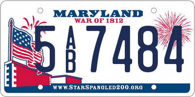 MD license plate 5AB7484