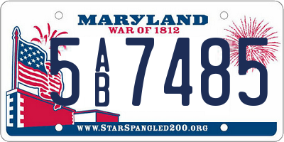 MD license plate 5AB7485