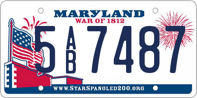 MD license plate 5AB7487