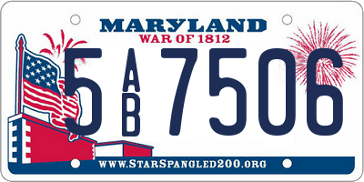 MD license plate 5AB7506