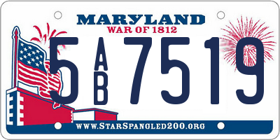 MD license plate 5AB7519