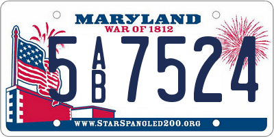 MD license plate 5AB7524