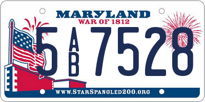 MD license plate 5AB7528