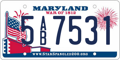 MD license plate 5AB7531