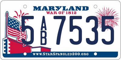 MD license plate 5AB7535