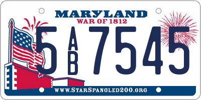 MD license plate 5AB7545