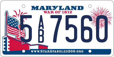 MD license plate 5AB7560