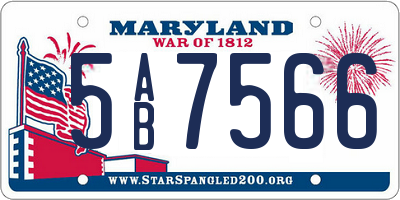 MD license plate 5AB7566