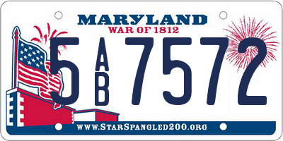 MD license plate 5AB7572