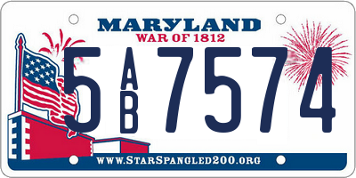 MD license plate 5AB7574