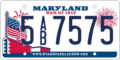 MD license plate 5AB7575