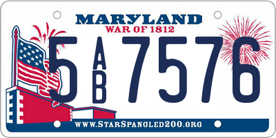 MD license plate 5AB7576