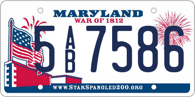 MD license plate 5AB7586