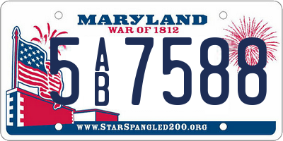 MD license plate 5AB7588
