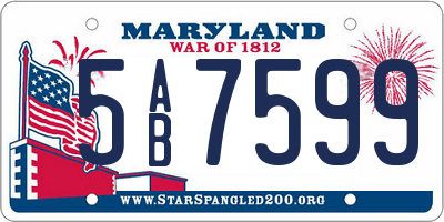 MD license plate 5AB7599