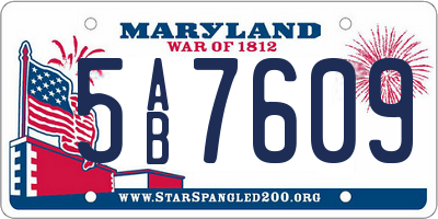 MD license plate 5AB7609