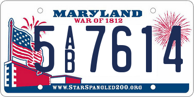 MD license plate 5AB7614