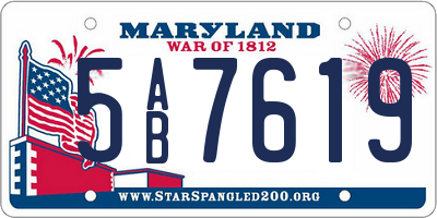 MD license plate 5AB7619