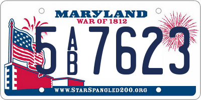 MD license plate 5AB7623