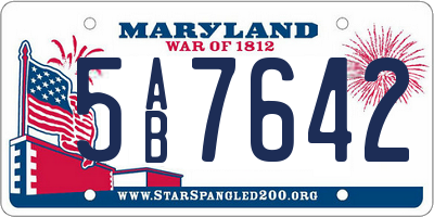 MD license plate 5AB7642