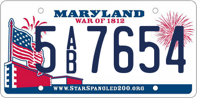 MD license plate 5AB7654