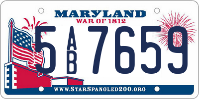 MD license plate 5AB7659