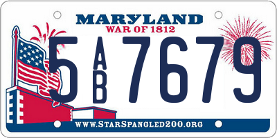 MD license plate 5AB7679