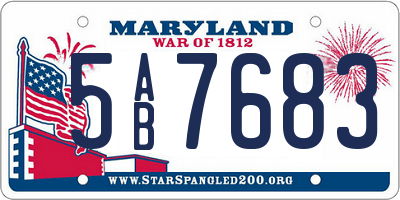 MD license plate 5AB7683