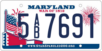 MD license plate 5AB7691