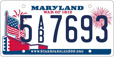 MD license plate 5AB7693