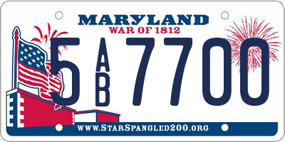 MD license plate 5AB7700