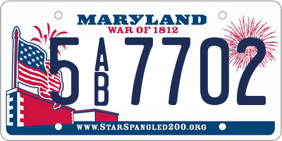 MD license plate 5AB7702