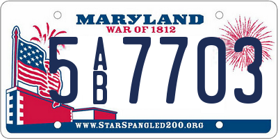 MD license plate 5AB7703