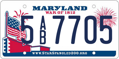 MD license plate 5AB7705