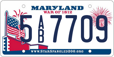 MD license plate 5AB7709