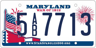 MD license plate 5AB7713