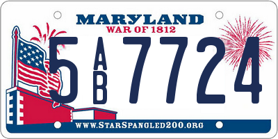 MD license plate 5AB7724