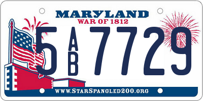 MD license plate 5AB7729